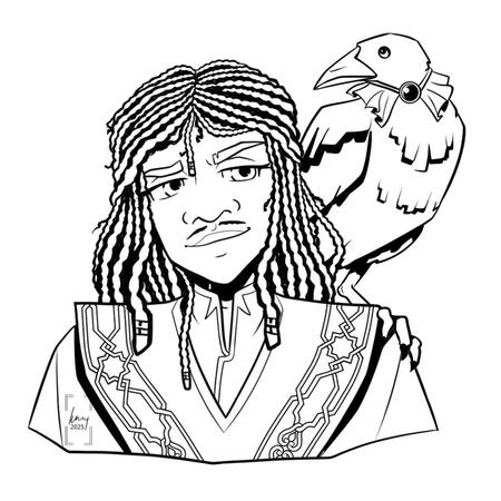 Commission example - bust lineart