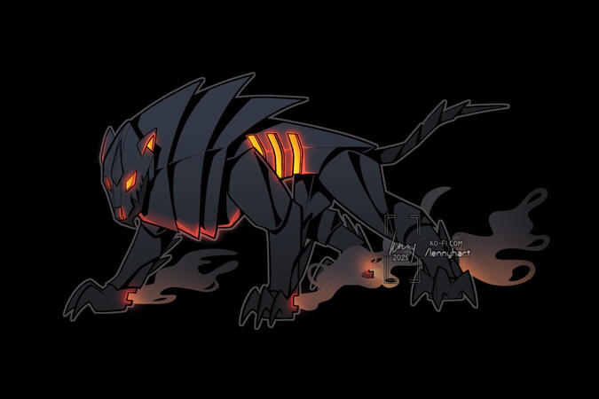 Commission example - full body full colour, flat background