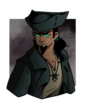 Commission example - half body full colour w/ background