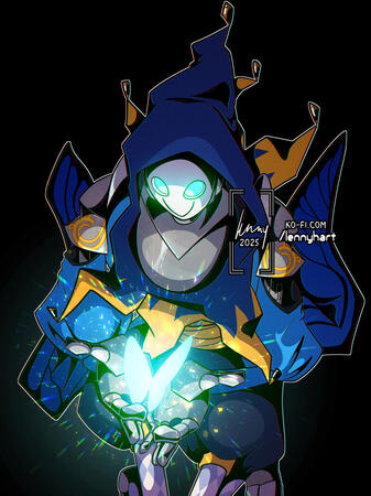 Commission example - full body full colour, flat background